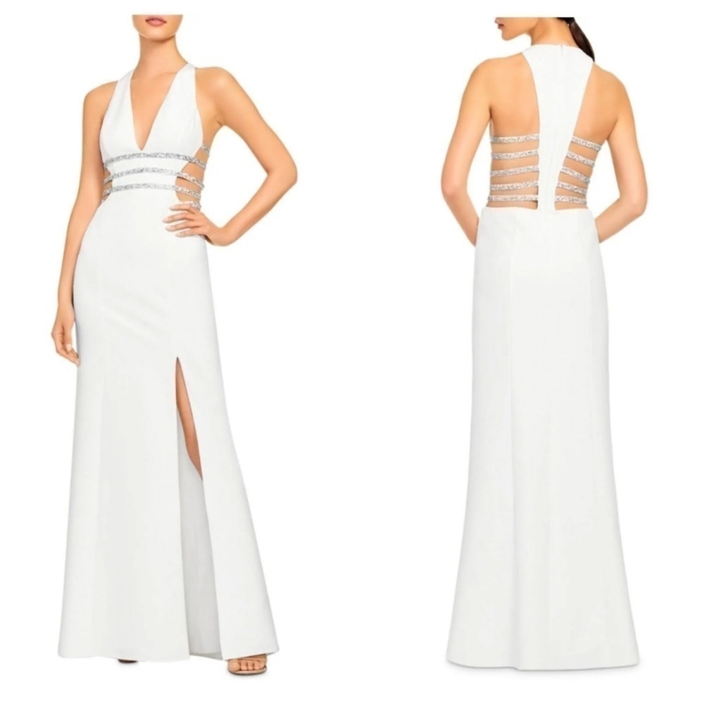 Aidan Mattox Embellished Cutout Gown